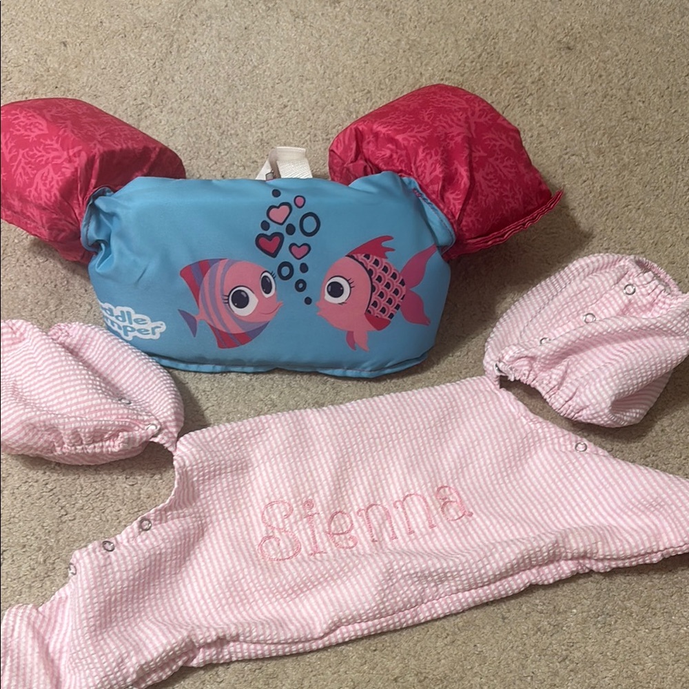 Puddle Jumper Swim Vest with Monogrammed Cover